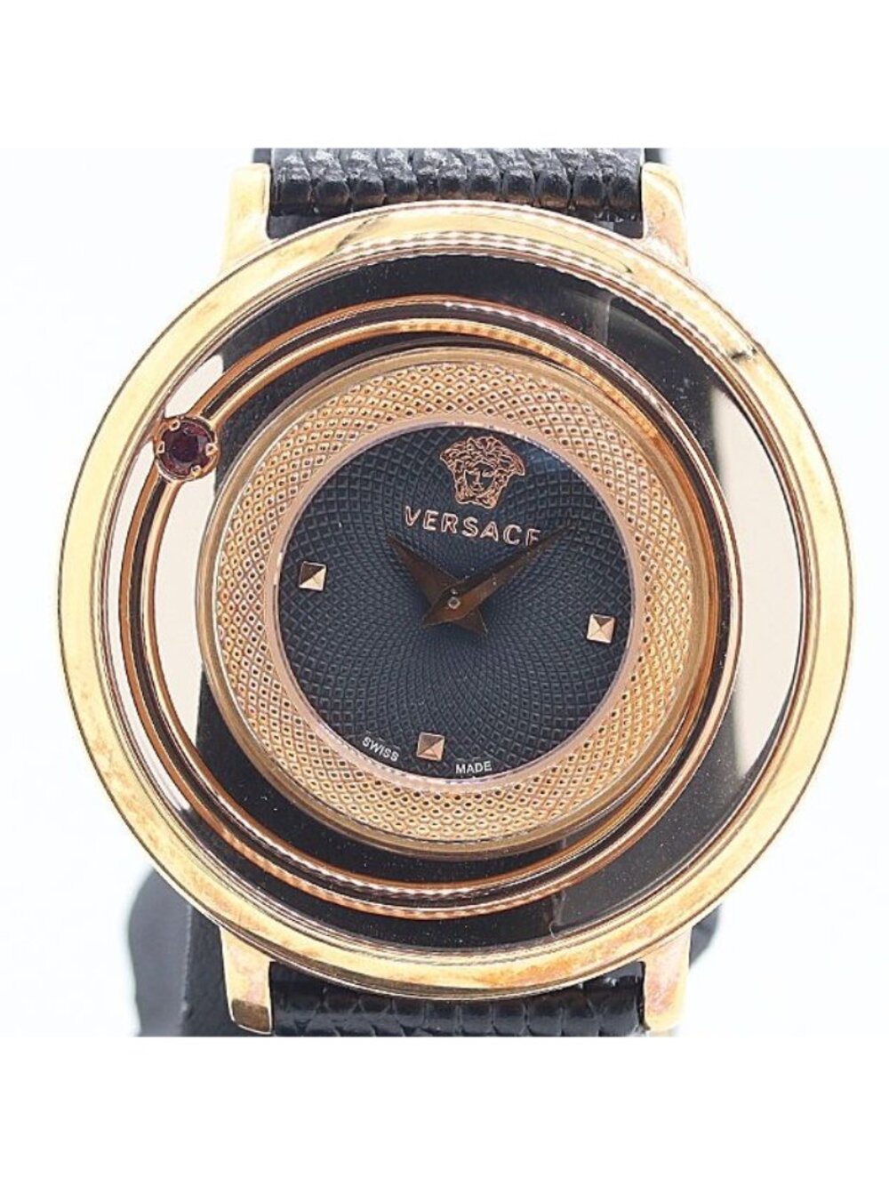 Versace Venus Push Type Black Dial Watch